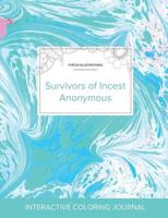 Adult Coloring Journal: Survivors of Incest Anonymous (Turtle Illustrations, Turquoise Marble)