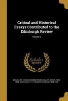 Critical and Historical Essays Contributed to the Edinburgh Review; Volume 2