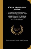 Critical Exposition of Baptism