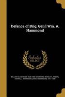 Defence of Brig. Gen'l Wm. A. Hammond