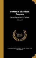 Dictata in Theodosii Canones