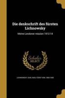 Die Denkschrift Des Fürsten Lichnowsky