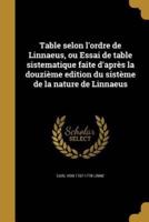 Table Selon L'ordre De Linnaeus, Ou Essai De Table Sistematique Faite D'après La Douzième Edition Du Sistème De La Nature De Linnaeus
