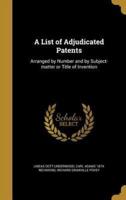 A List of Adjudicated Patents