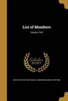 List of Members; Volume 1910