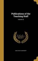 Publications of the Teaching Staff; Volume 29