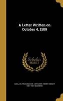 A Letter Written on October 4, 1589