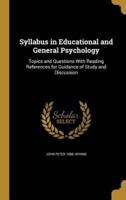 Syllabus in Educational and General Psychology