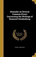 Remarks on Several Common Errors Concerning the Writings of Emanuel Swedenborg;