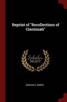 Reprint of Recollections of Cincinnati
