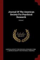 Journal of the American Society for Psychical Research; Volume 1