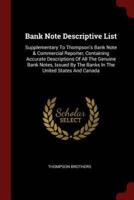 Bank Note Descriptive List