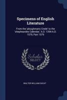 Specimens of English Literature