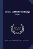 Critical and Historical Essays; Volume 2