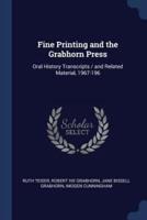 Fine Printing and the Grabhorn Press