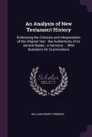 An Analysis of New Testament History