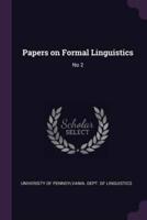 Papers on Formal Linguistics