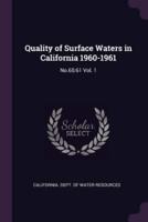 Quality of Surface Waters in California 1960-1961