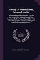 History Of Westminster, Massachusetts