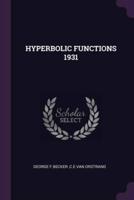 Hyperbolic Functions 1931