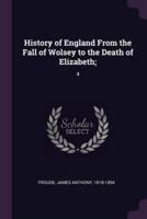 History of England From the Fall of Wolsey to the Death of Elizabeth;