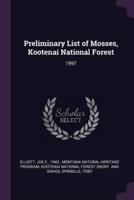 Preliminary List of Mosses, Kootenai National Forest
