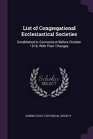 List of Congregational Ecclesiastical Societies