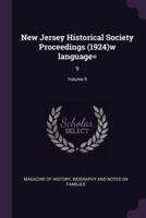 New Jersey Historical Society Proceedings (1924)W Language=
