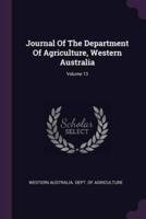 Journal Of The Department Of Agriculture, Western Australia; Volume 13