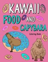 Kawaii Food and Capybara Coloring Book
