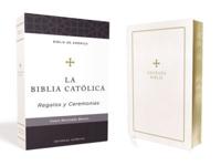 Biblia Católica, Regalos Y Ceremonias, Color Blanca, Cuero Reciclado