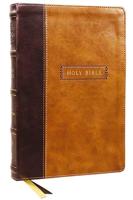 KJV Holy Bible With Apocrypha and 73,000 Center-Column Cross References, Brown Leathersoft, Red Letter, Comfort Print (Thumb Indexed): King James Version