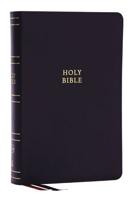 NKJV, Single-Column Reference Bible, Verse-by-Verse, Black Bonded Leather, Red Letter, Comfort Print (Thumb Indexed)