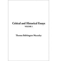 Critical and Historical Essays. V. 1