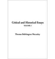 Critical and Historical Essays. V. 2