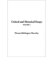 Critical and Historical Essays. V. 2