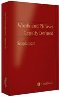 Words and Phrases Legally Defined. Supplement 2012