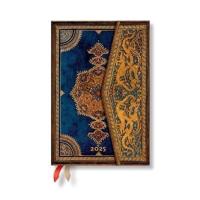 Safavid Indigo (Safavid Binding Art) Mini 12-Month Horizontal Hardback Dayplanner 2025 (Wrap Closure)