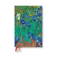 Van Gogh's Irises Mini 12-Month Horizontal Hardback Dayplanner 2025 (Elastic Band Closure)