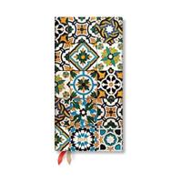 Porto (Portuguese Tiles) Slim 12-Month Horizontal Hardback Dayplanner 2025 (Elastic Band Closure)