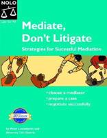 Mediate, Don't Litigate