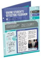 Giving Students Effective Feedback (Quick Reference Guide 25-Pack)