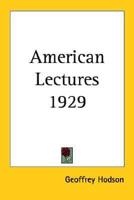 American Lectures 1929