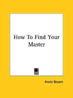 How To Find Your Master