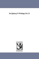 De Quincey's writings: The Avenger, a Narrative; and Other Papers