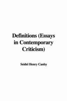 Definitions (Essays in Contemporary Criticism)