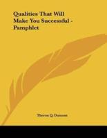 Qualities That Will Make You Successful - Pamphlet