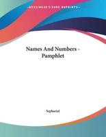 Names And Numbers - Pamphlet