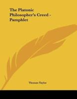 The Platonic Philosopher's Creed - Pamphlet