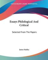 Essays Philological And Critical